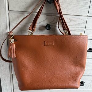 Pom Pom London Greenwich Tan Leather Tote